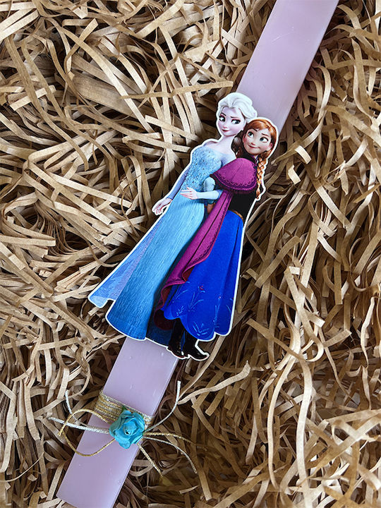 Elsa Αnna Λαμπάδα Frozen Πλακέ Ροζ