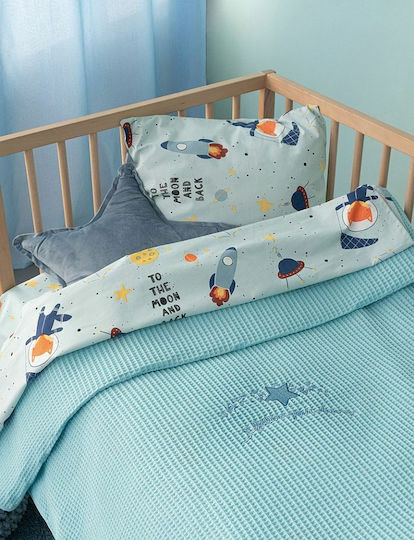 Palamaiki Blanket Cot Dreams Waffle Light Blue 110x150cm