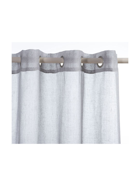 Nef-Nef Homeware Κουρτίνα με Τρουκς Renata Γκρι 140x265εκ.
