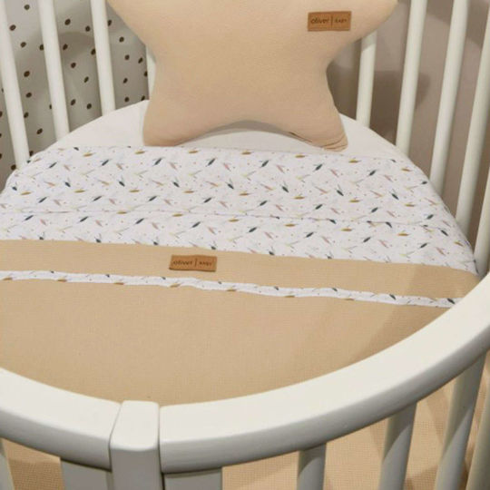 Baby Oliver Κουβέρτα Αγκαλιάς & Λίκνου Μπεζ 75x95εκ.