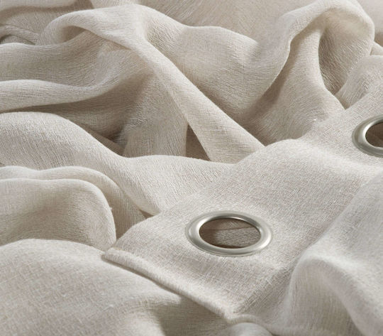 Nef-Nef Homeware Vorhang mit Grommets Lilla Beiges 140x265cm