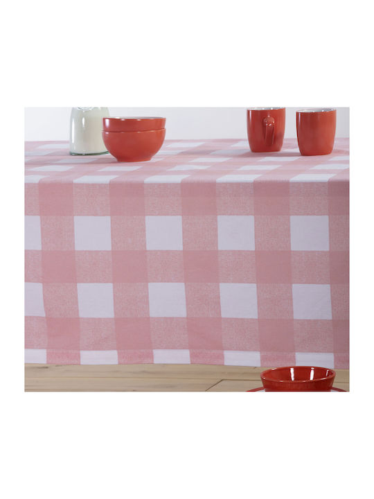 Nef-Nef Homeware Tablecloth Cotton Stain Resistant Henry Coral 140x240cm 032587