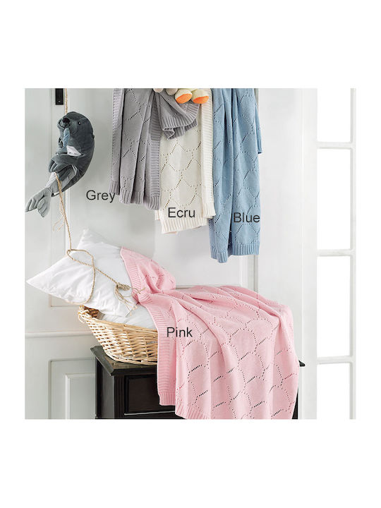 Beauty Home Knitted Nursery Swaddling Blanket Gray 70x90cm 5115 Gray