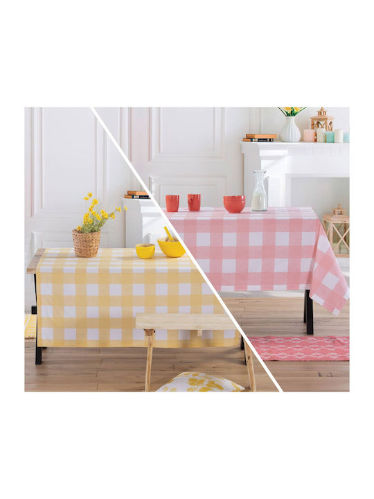 Nef-Nef Homeware Checkered Cotton Stain Resistant Henry Yellow 140x140cm