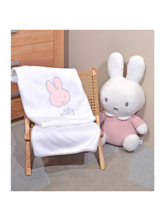 Miffy Κουβέρτα Κούνιας Fleece Λευκή 100x140εκ.