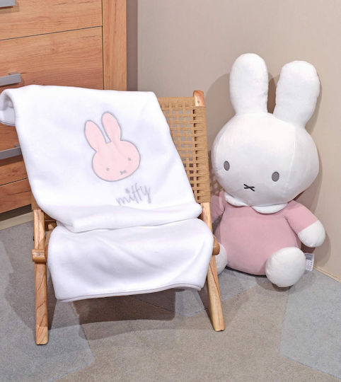 Miffy Κουβέρτα Κούνιας Fleece Λευκή 100x140εκ.