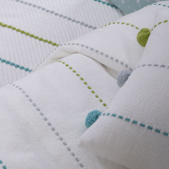 Nef-Nef Homeware Blanket Nursery Swaddling Blankets Life Line Cotton White 80x110cm