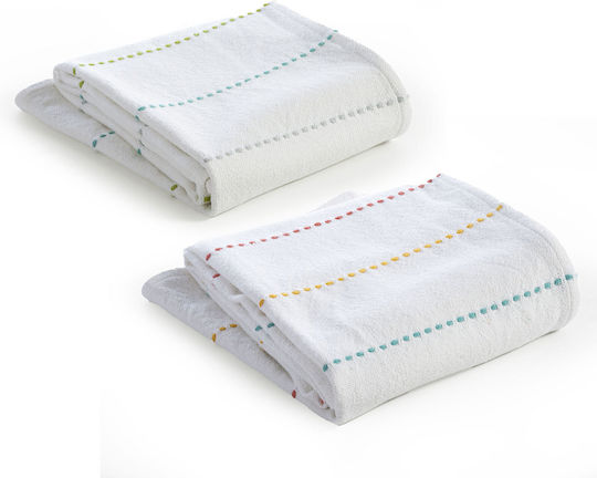 Nef-Nef Homeware Pătură Pătuț Life Line 100% bumbac Albă 110x150cm