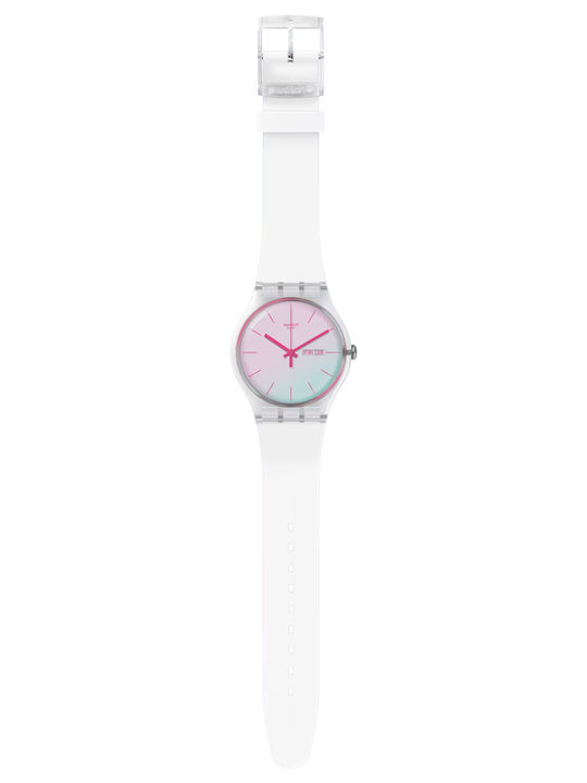 Swatch Polawhite Ρολόι Μπαταρίας με Καουτσούκ Λουράκι Swatch Polawhite Ρολόι Μπαταρίας με Καουτσούκ Λουράκι