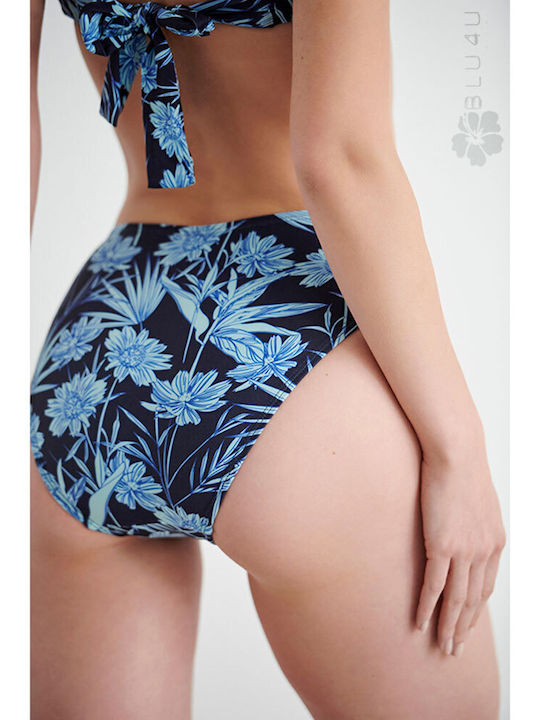 Blu4u Bikini Alunecare Talie înaltă Albastru