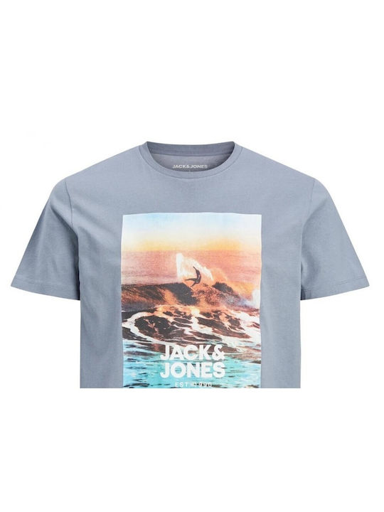 Jack & Jones Ανδρικό T-shirt Μπλε με Στάμπα