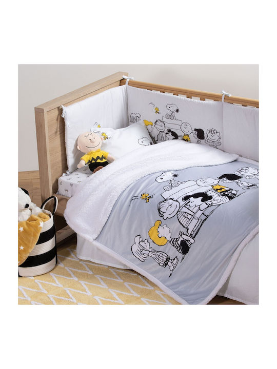 Nef-Nef Homeware Decke Wickeltücher für Kinderzimmer Peanuts Forever Gray 75x110cm 031661