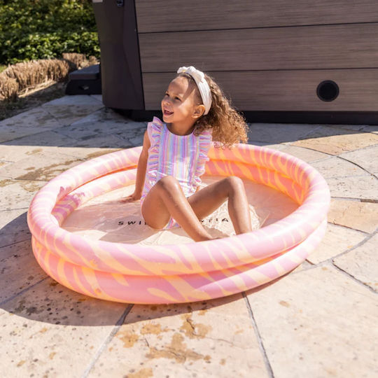 Swim Essentials Zebra Παιδική Στρογγυλή Πισίνα PVC 60lt Φουσκωτή Ροζ