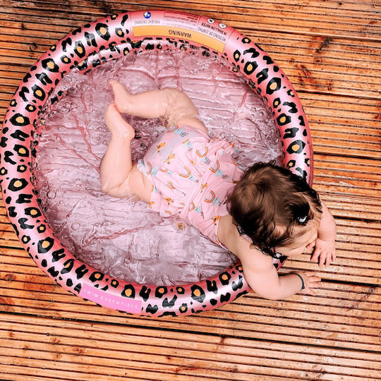 Swim Essentials Rose Gold Leopard Kinder Rundes Schwimmbecken PVC 15lt Aufblasbar Rosa