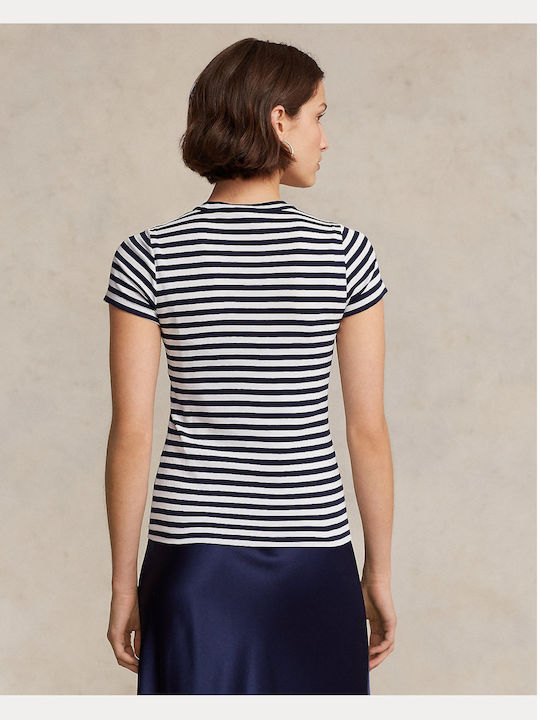 Ralph Lauren Women's Athletic T-shirt Striped Navy Blue