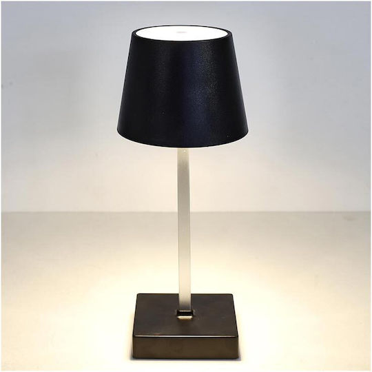 Kunststoff Tischlampe LED mit Schwarz Schirm und Basis