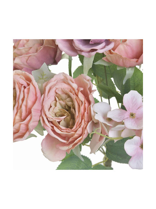 Inart Μπουκέτο από Τεχνητά Φυτά Ροζ 43cm