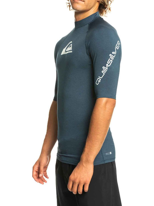 Quiksilver All Time Men's Short Sleeve Sun Protection Shirt Blue
