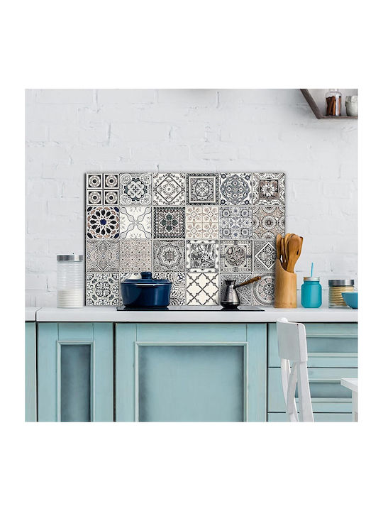 Διακοσμητικό Αυτοκόλλητο Τοίχου Grey Azulejos Multi 1τμχ 72x48εκ. Ango