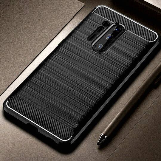 Techsuit Carbon Back Cover Σιλικόνης Μαύρο (OnePlus 8 Pro)