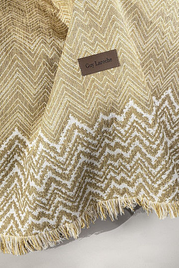 Guy Laroche Marvin Armchair Throw Two Sides Chenille 150x180cm Golden