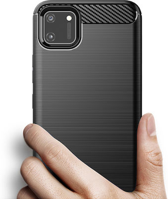 Techsuit Carbon Silicone Back Cover Black (Realme C11)