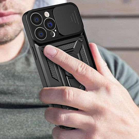 Hurtel Hybrid Armor Camshield Back Cover Silicone Black (Realme 10)