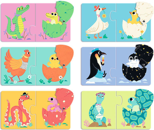Kinderpuzzle Das Tier & sein Ei für 2+ Jahre 12pcs Djeco