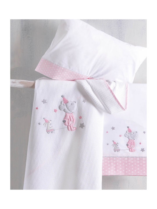 Rythmos Blanket Cot Felix Waffle White 120x150cm