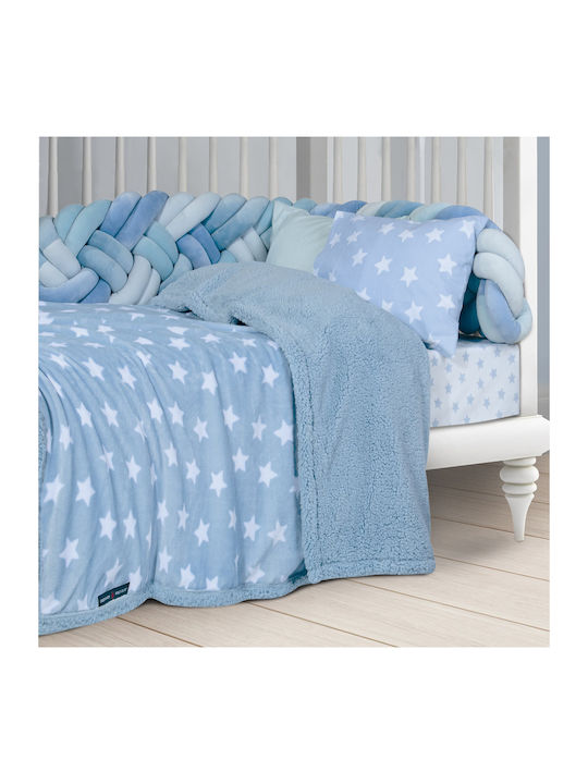 Das Home Blanket Cot Fleece Blue 110x150cm