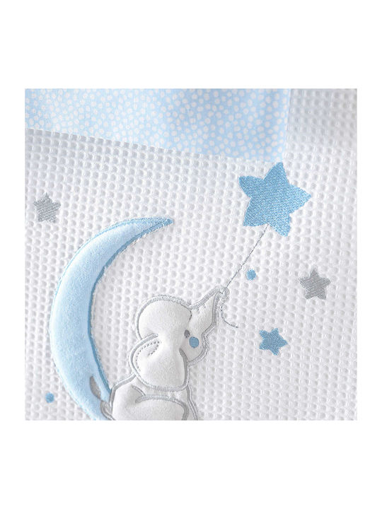 Rythmos Blanket Cot Elephant Waffle White 120x150cm