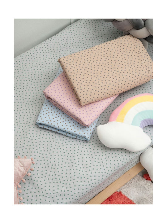 Palamaiki Confetti Baby Sheet Cradle Cotton Ciel 80x110cm