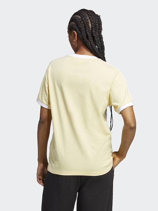 Adidas 3-Stripes Γυναικείο Αθλητικό T-shirt Κίτρινο