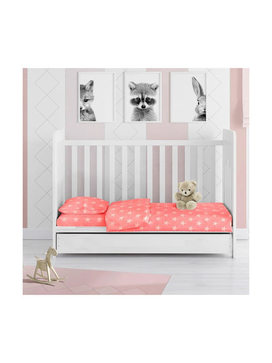 Dimcol Star Baby Sheet Cradle Cotton Coral 80x110cm