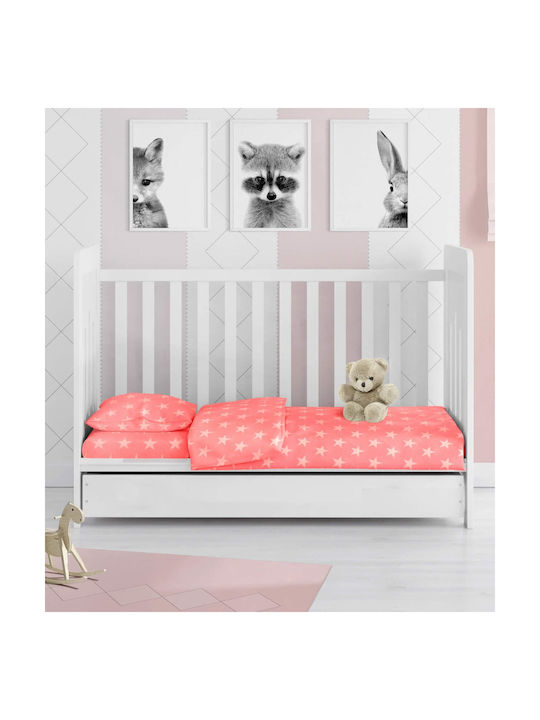 Dimcol Star Baby Sheet Cradle Cotton Coral 80x110cm