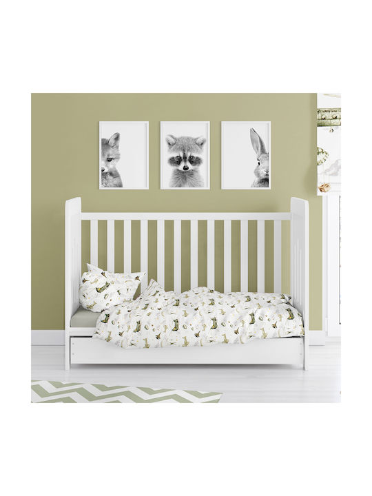 Dimcol Airforce Baby Sheet Cradle Cotton 196 White-Khaki 80x110cm 31112020011