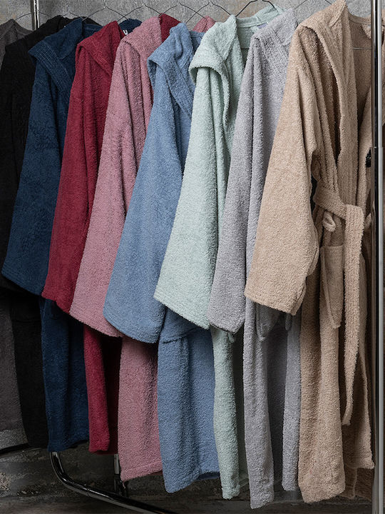Melinen Liberty Bathrobe with Hood Bordeaux 420gr/m²
