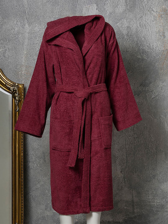 Melinen Liberty Hooded Bathrobe Bordeaux