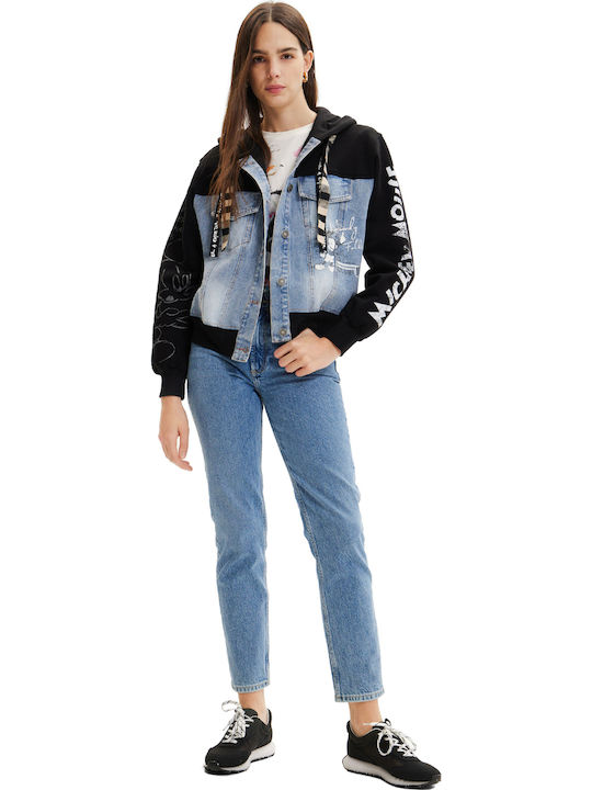Mickey Mouse Women's Sweatshirt Jacket Hooded Black
