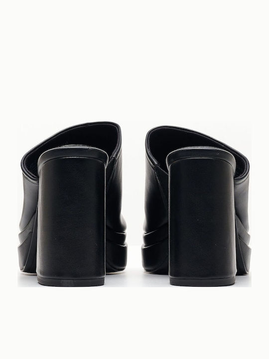 Mules mit Chunky Hoch Absatz in Schwarz Farbe