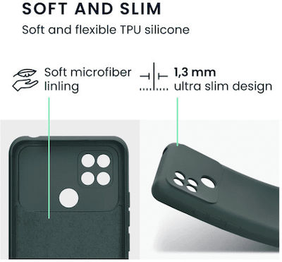 KWmobile Soft Flexible Silicone Back Cover Moss Green (Poco C40)