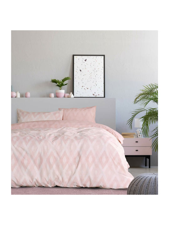 Kocoon Rombus Κουβερλί Μονό Βαμβακερό Pink 160x245cm