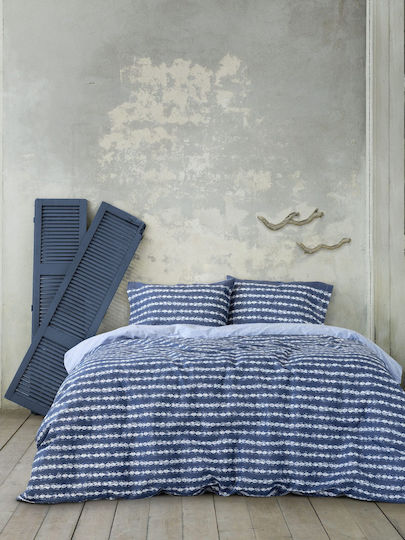 Nima Naval Coverlet Single Cotton Blue 160x240cm