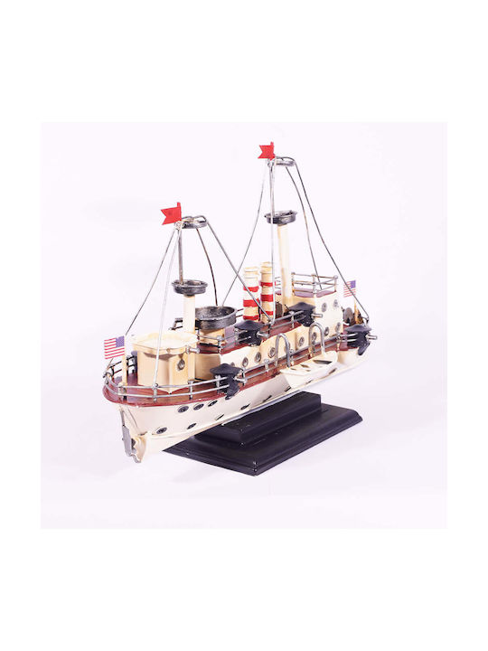 SP Souliotis Vintage Metallic Miniature Ship 28x11x19cm