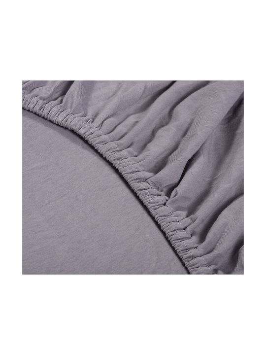 Nef-Nef Homeware Jersey Бебешки Чаршаф За Количка Фланела с ластик Сив 70x140бр
