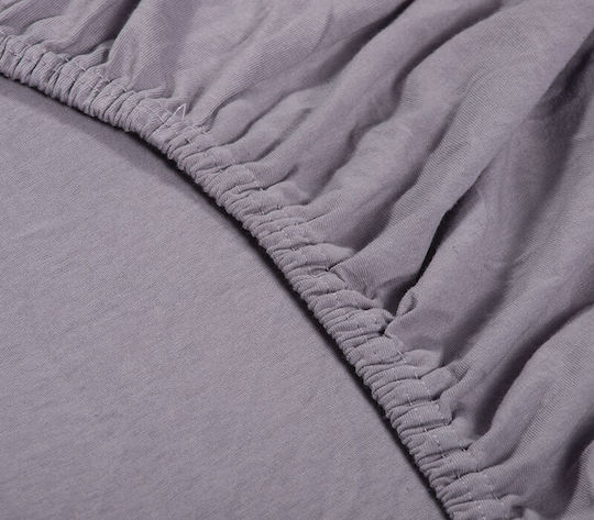 Nef-Nef Homeware Jersey Baby Sheet Crib Flannel Fitted Gray 70x140cm