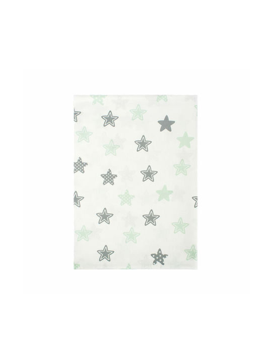 Dimcol Star Baby Sheet Cradle Cotton Green 80x110cm