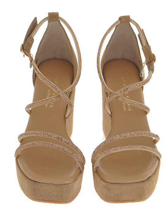 Women's Suede Platform Shoes Puro Glitter