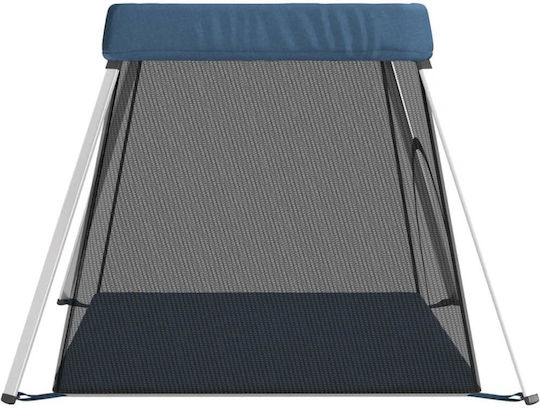 vidaXL Laufstall mit Matratze Blau 110x82cm