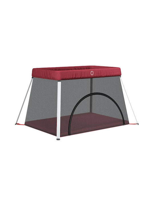 vidaXL Laufstall mit Matratze Burgundisch 110x82cm